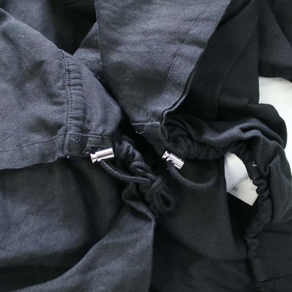 [PT11745] アツロウタヤマ ジャケット ブルゾン 半袖 麻混 ブラック系 US6 ATSURO TAYAMA_画像6