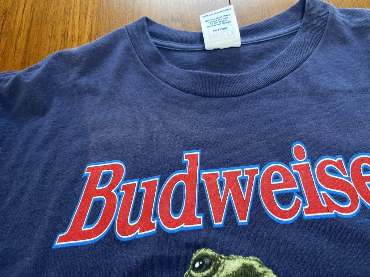 90'sヴィンテージ バドワイザー　Tシャツ　Budweiser vintage 企業　ビール　カエル　爬虫類