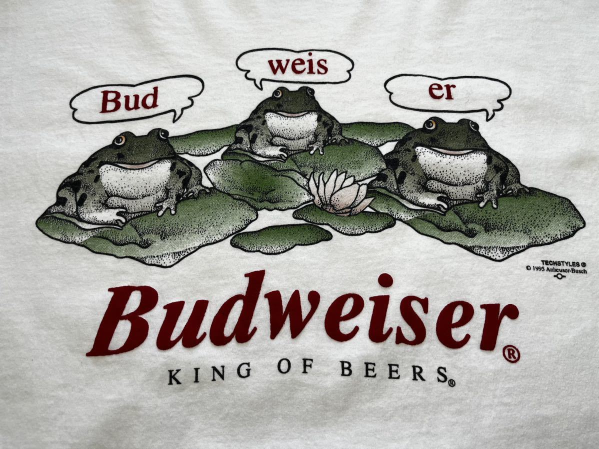 ① 90's vintage Budweiser Tシャツ　カエル　バドワイザー　ヴィンテージ 爬虫類　アメリカ製　シングルステッチ　MADE IN USA_画像2