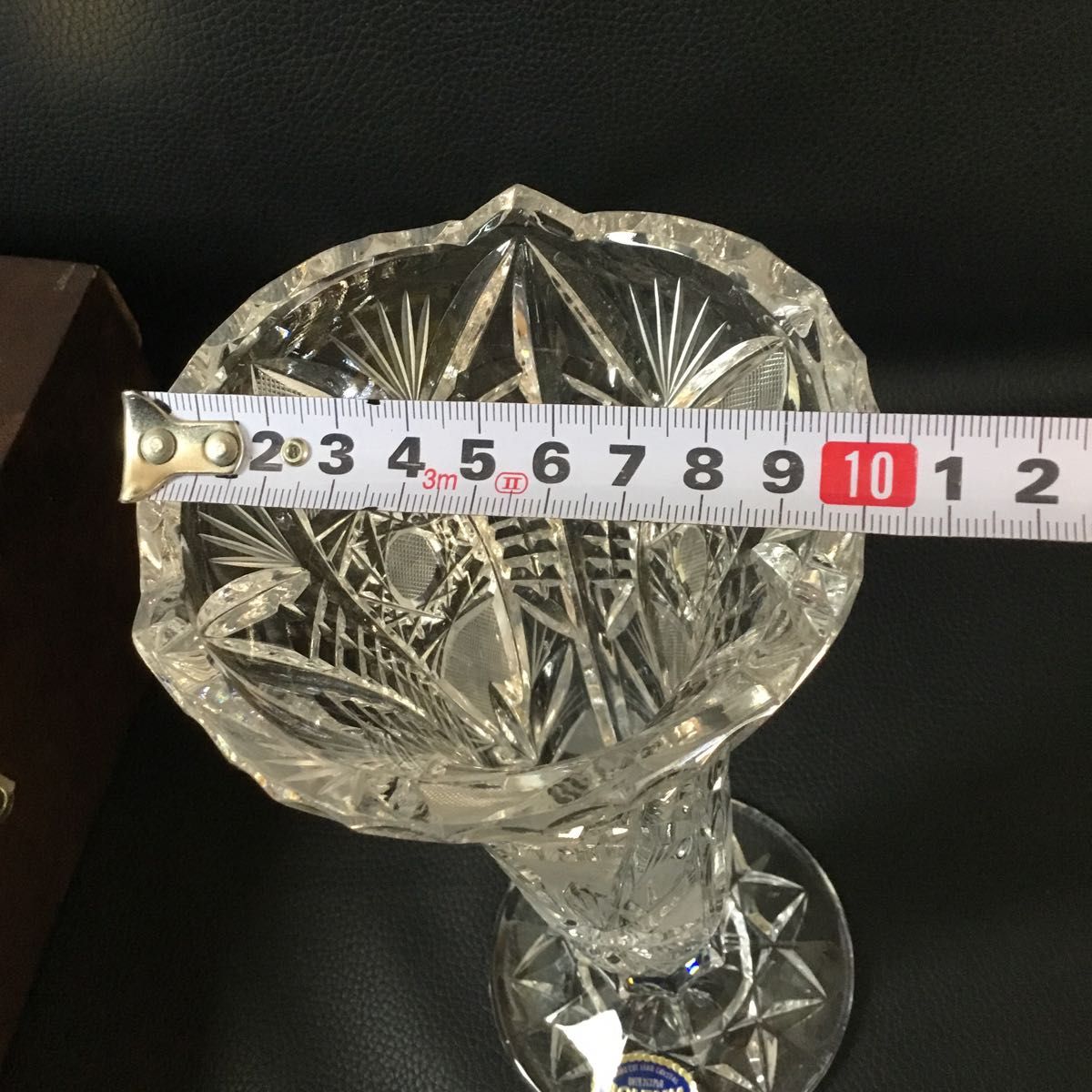 新品】ボヘミア ガラス 花瓶 フラワーベース 脚付き クリスタル 新品】ボヘミア ガラス 花瓶 フラワーベース 脚付き クリスタル