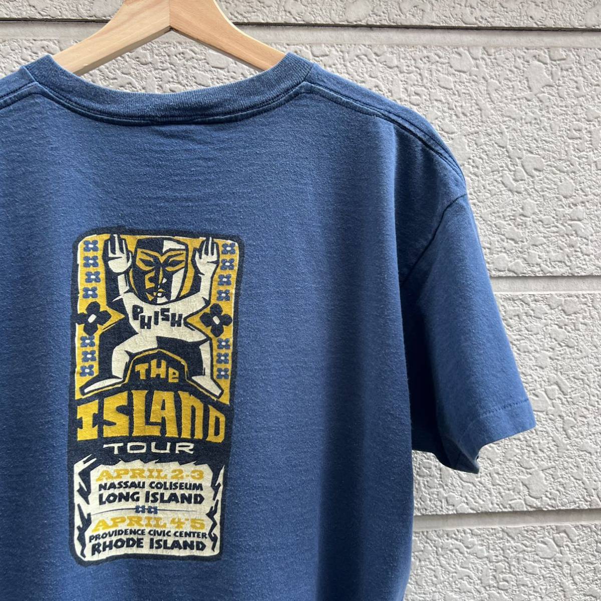 90s USA製 PHISH ネイビー バンドTシャツ 半袖Tシャツ DELTA デルタ フィッシュ アメリカ製 古着 vintage ヴィンテージ THE ISLAND TOUR