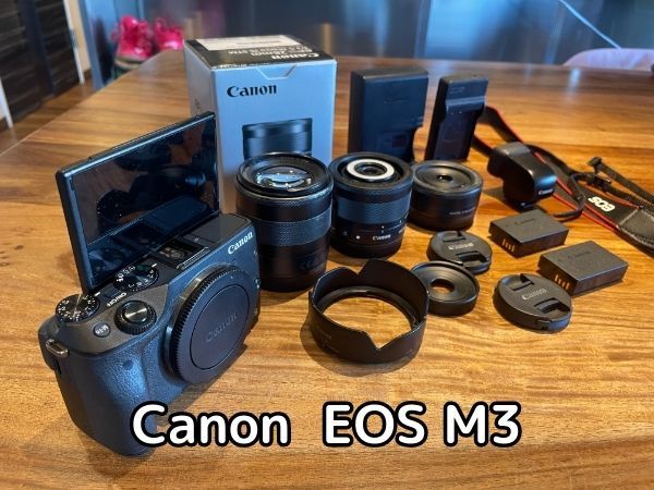 大割引 Canon EOS M3 ダブルレンズキット EVF-DC1、EFM 28mm マクロ