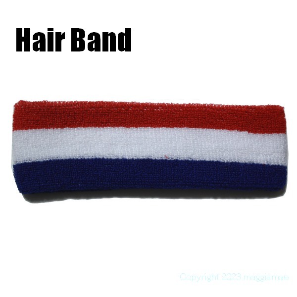 新品 ヘアバンド [ トリコロール ] A フランス オランダ ヘアアクセサリー 髪留め 男女兼用 LS-0021の画像2