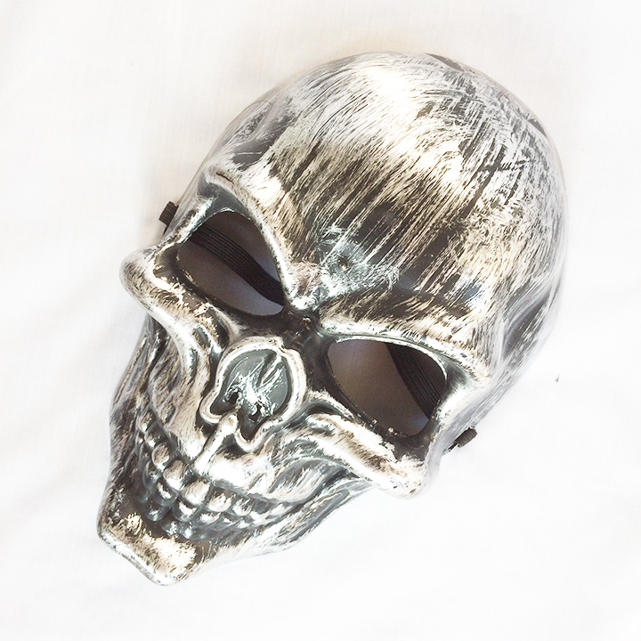  Skull gaikotsu Halloween cosplay kos player hip-hop Dance mask mask silver 1140