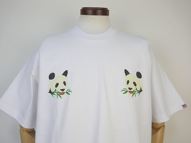 【送料無料 47%OFF】HOUSTON ヒューストン リサイクルUSAコットン プリントTシャツ 「PANDA」 NO.22119 WHITE_Mサイズ_画像4