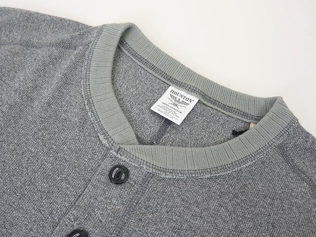 【送料無料 30%OFF】HOUSTON ヒューストン ヘザーリブステッチ ヘンリーネック長袖Tシャツ NO.21402 GRAY_Mサイズ_画像6