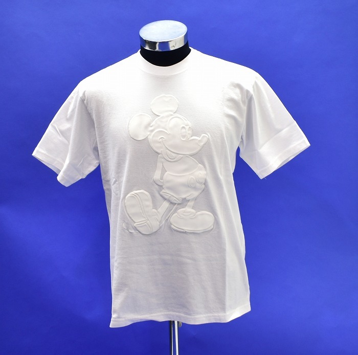 UNDERCOVER(アンダーカバー)× Disney(ディズニー)UC1C8803 Mickey Satin Patch ミッキー サテンパッチ ロゴ Tシャツ Tee コラボ 白 2