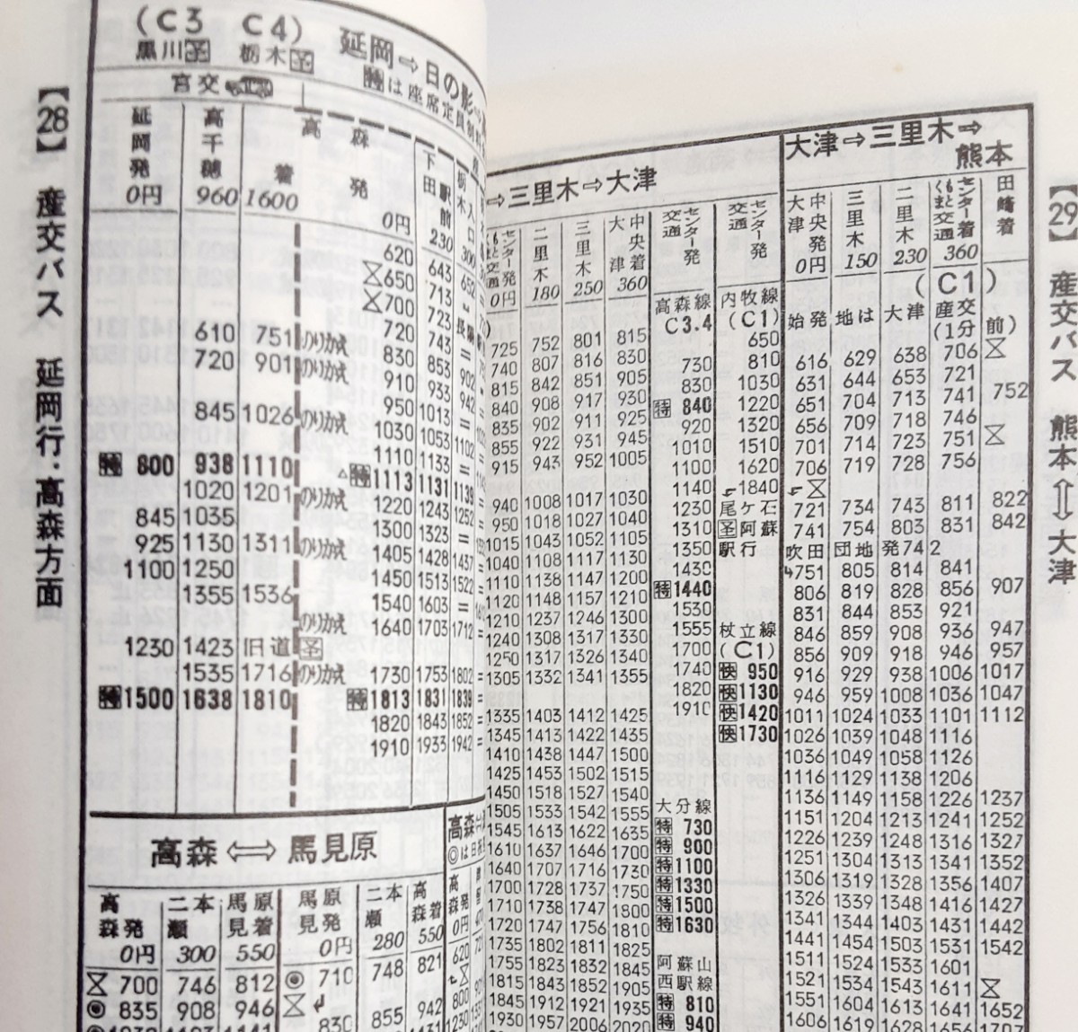 昭和55年 産交バス 時刻表 高速 特急 急行 快速 普通 バス 国鉄 昭和55年 産交バス 時刻表 高速 特急 急行 快速 普通 バス 国鉄