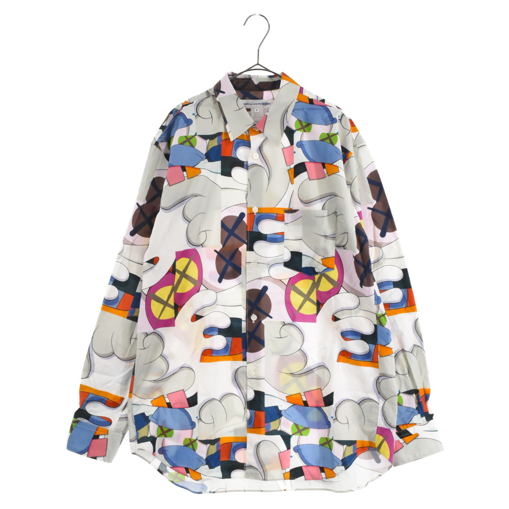 COMME des GARCONS SHIRT コムデギャルソンシャツ ×KAWS カウズ Hand Shirt ×カウズ フロントポケット長袖シャツ マルチカラー FH-B021_画像1