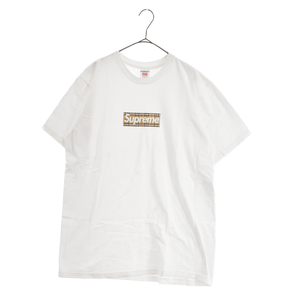 SUPREME シュプリーム 22SS × BurberryBurberry Box Logo Tee ×バーバリーボックスロゴクルーネック半袖Tシャツ ホワイト