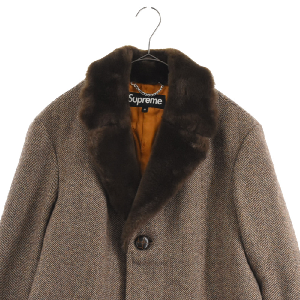 supreme 15AW/Fur Collar Tweed Coat supreme 15AW/Fur Collar Tweed Coat