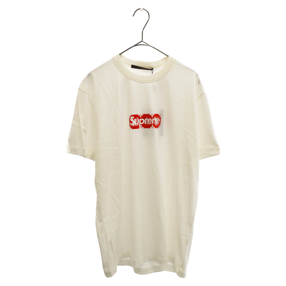 SUPREME シュプリーム 17AWLOUIS VUITTON Box Logo Tee モノグラムボックスロゴ半袖Tシャツ ホワイト HDY92WJCB