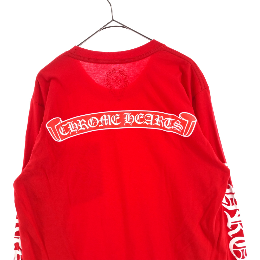 魅力的な価格 バックスクロール Tee LS Logo Scroll Back Red クロム