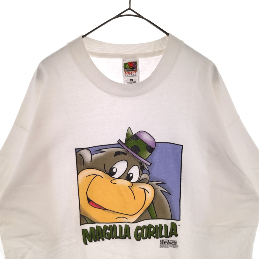 VINTAGE ヴィンテージ 90s CARTOON NETWORK MAGILLA GORILLA ゴリラのゴンちゃん キャラクタープリント 半袖Tシャツ カットソー ホワイト_画像3