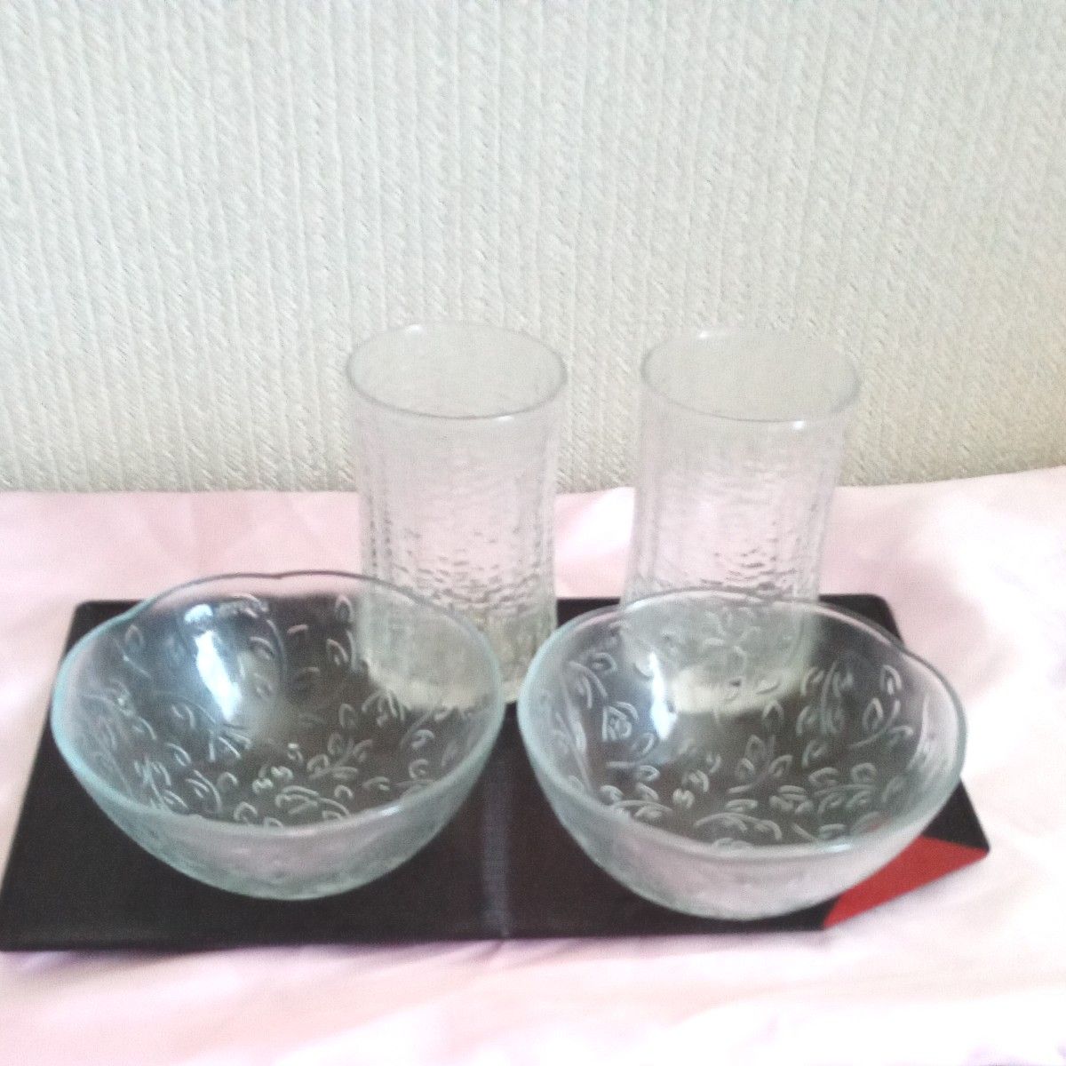 ペア　コップ　ガラス食器　ガラスコップ 昭和レトロ　ガラスの器　アンティークガラス皿　盆　食器セット　明日より値上げ