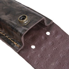 ナイフポーチ 革製 ベルトループ付 クロコダイル調 レザーシース [ 大 ] ワニ革 Crocodile革 Leatherの画像4
