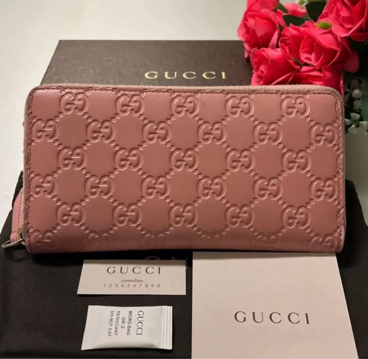 公式販売品 新品同様‼️ グッチ GUCCI 財布 長財布 シマレザー