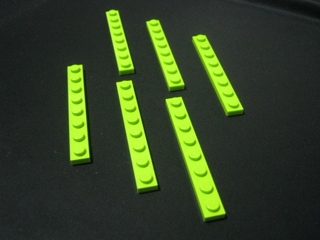 凸レゴ凸　%3460　1x8プレート（黄緑）　6個_画像2