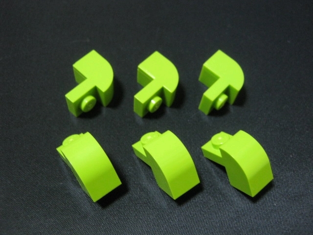 凸レゴ凸　%6091　1x2x1と1/3曲面ブロック（黄緑）　6個_画像2