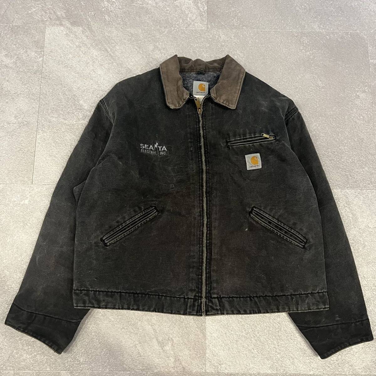 半額SALE☆ carhartt カーハート 黒 ブラック 襤褸 52 デトロイト