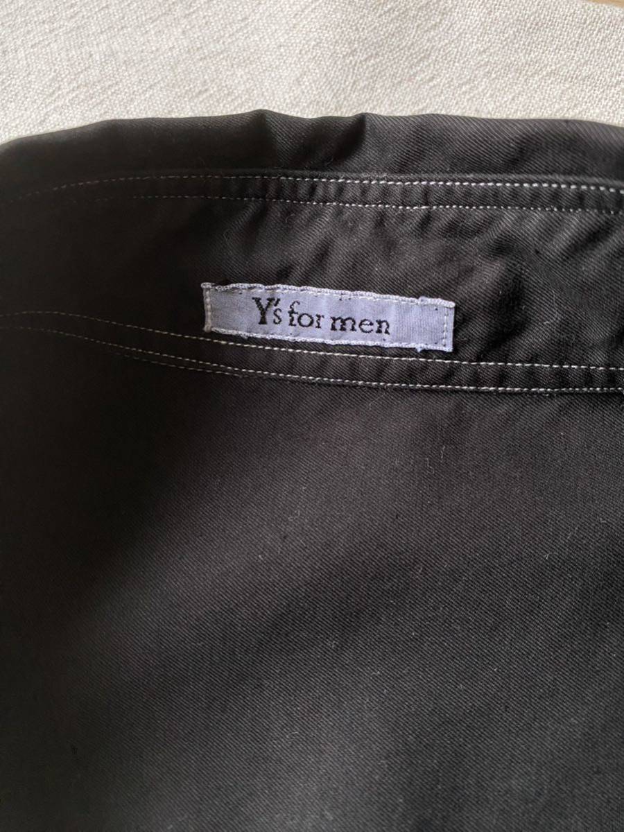 【後染め】90s Y's for men オーバーサイズ シャツ / コットン ブラック チンスト ビッグ ビンテージ Yohji Yamamoto T3-05020-1683 sale_画像7