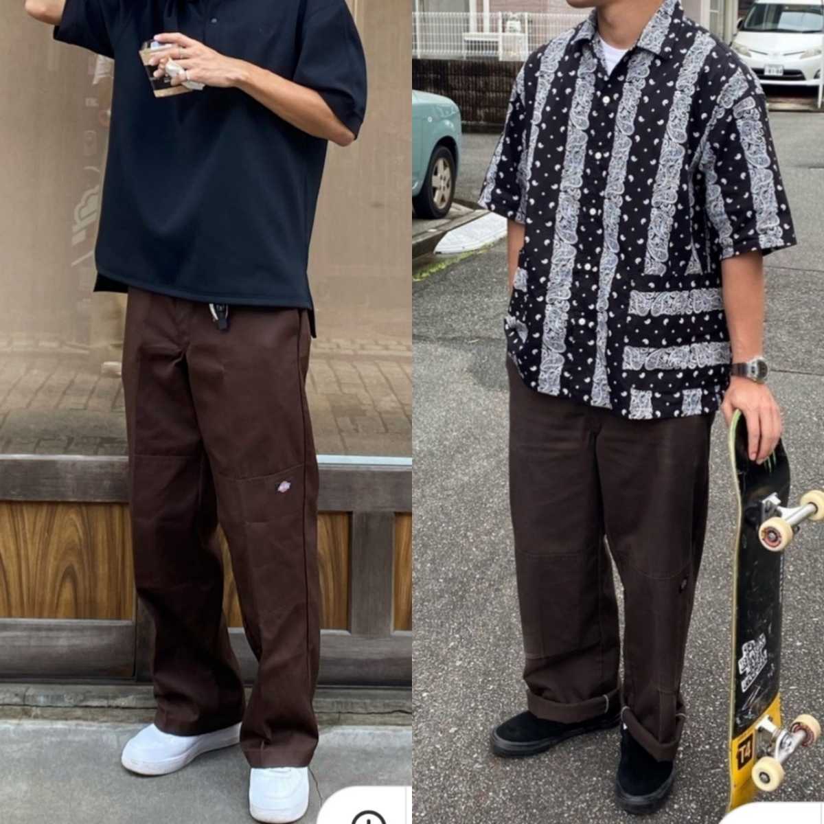 新品未使用 ディッキーズ USモデル ダブルニー ワークパンツ ダークブラウン チノパン Dickies 85283 W38×L32 DB_画像2