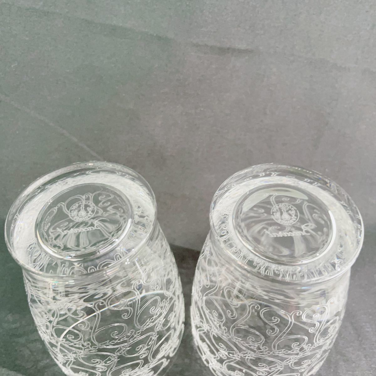 【 未使用 】 Baccarat ローハン 樽型 グラス バカラ クリスタル 食器 アンティーク ショットグラス タンブラー エッチング模様 グビュー_画像5