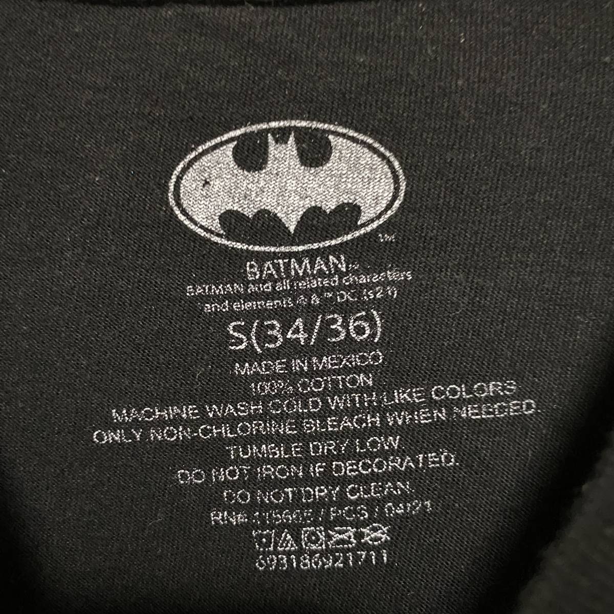 アメリカ古着　BATMAN　バットマン　半袖　Tシャツ　DCコミック　アメコミ　ロゴ　プリント　Sサイズ　メキシコ製　【P110】