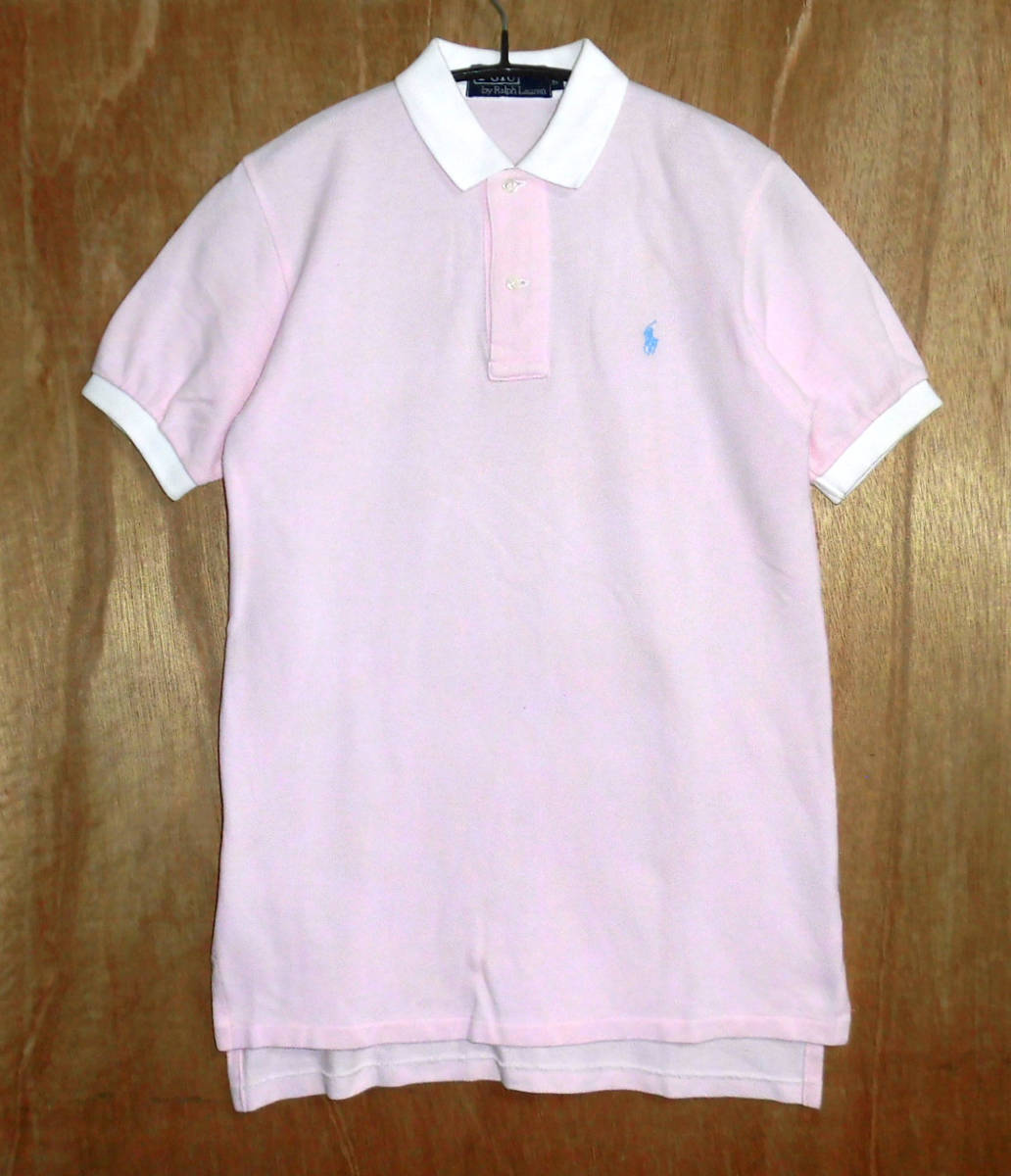 ☆90’S POLO RALPH LAUREN オールド ポロラルフローレン 鹿の子 ポロシャツ Sサイズ ピンク ビンテージ