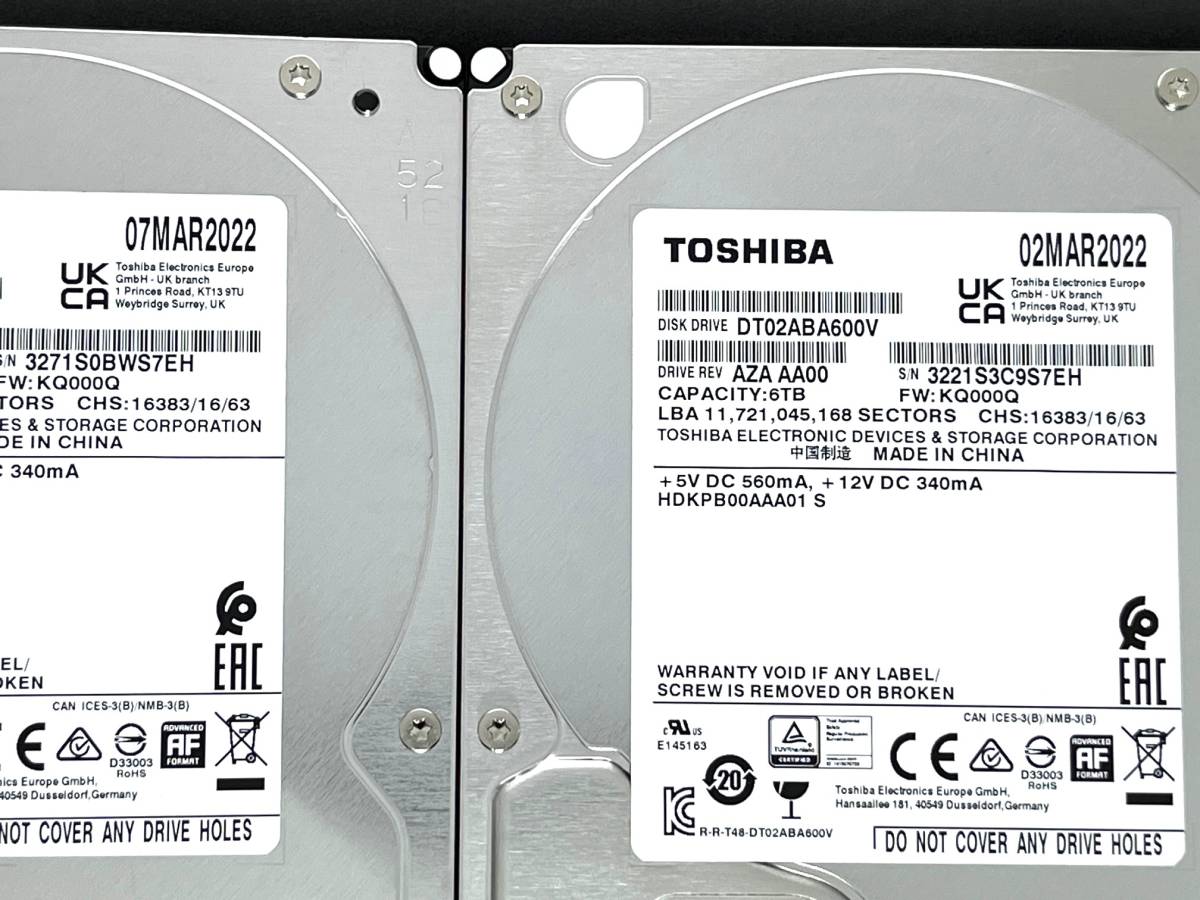 販売お買い得 【送料無料】 2個セット ☆ 6TB ☆ TOSHIBA