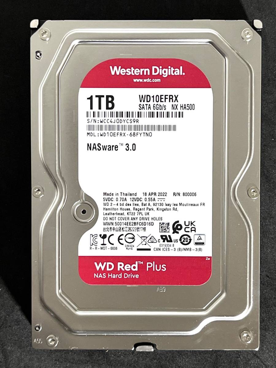 【送料無料】 ★ 1TB ★ WD Red / WD10EFRX 【使用時間： 42 ｈ】 2022年製 新品同様 3.5インチ内蔵HDD SATA Western Digital REDの画像1