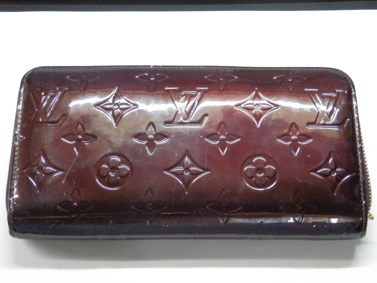 172D303H♪ 【LOUIS VUITTON】ルイヴィトン モノグラムヴェルニ ジッピーウォレット ラウンドファスナー 長財 M93522 ＊難あり＊_画像1