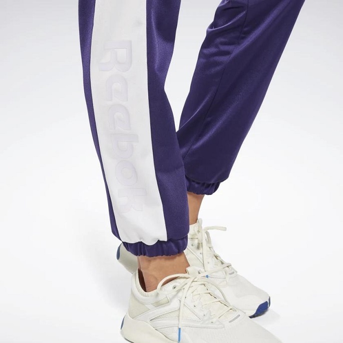  Reebok женский linear Logo половина Zip f-ti-to Lux -tsuOT размер лиловый Parker брюки джерси верх и низ в комплекте 