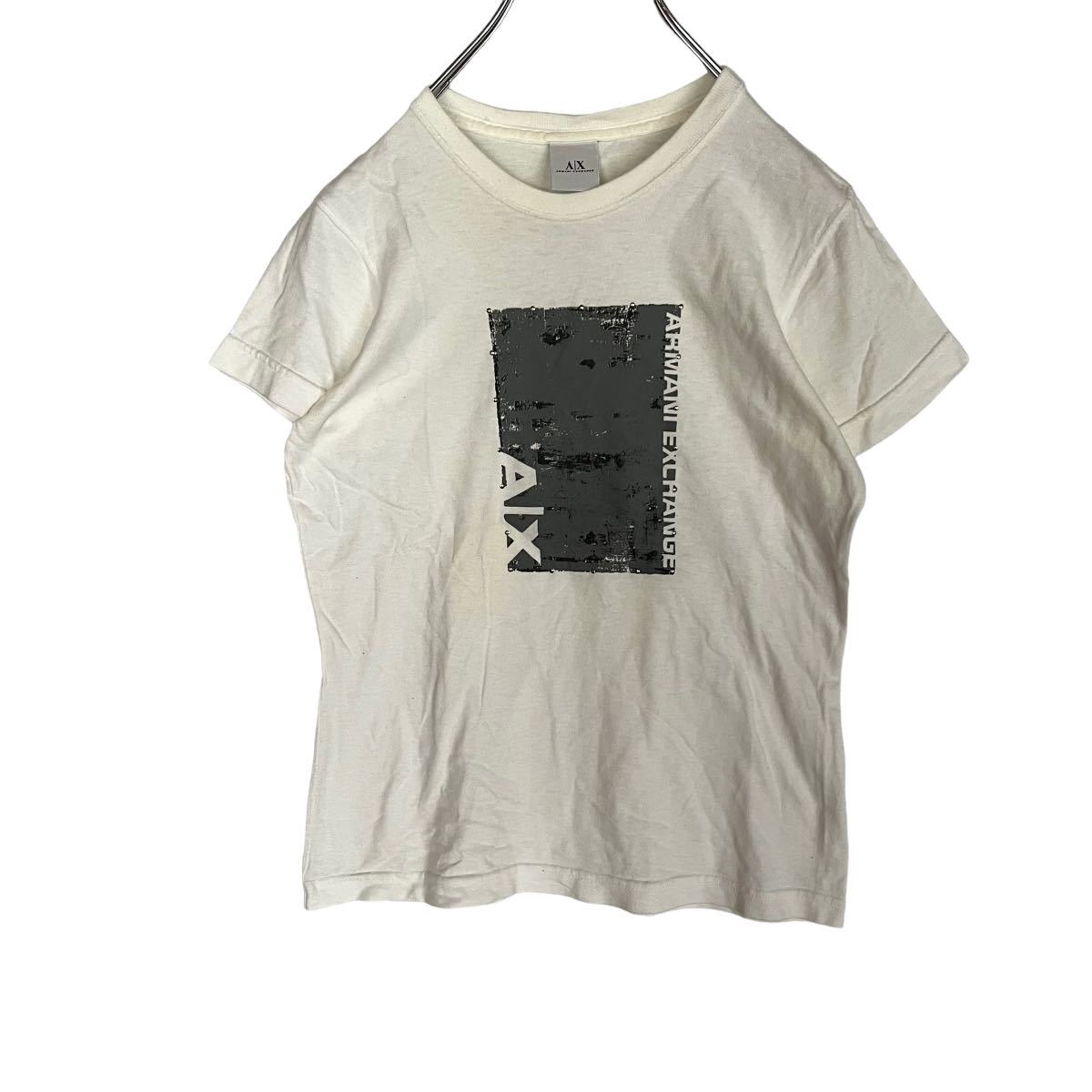 ARMANI EXCHANGE アルマーニエクスチェンジ　半袖Tシャツ　プリントTシャツ　USA製　白　レディース　XSサイズ　【AY1293】_画像2