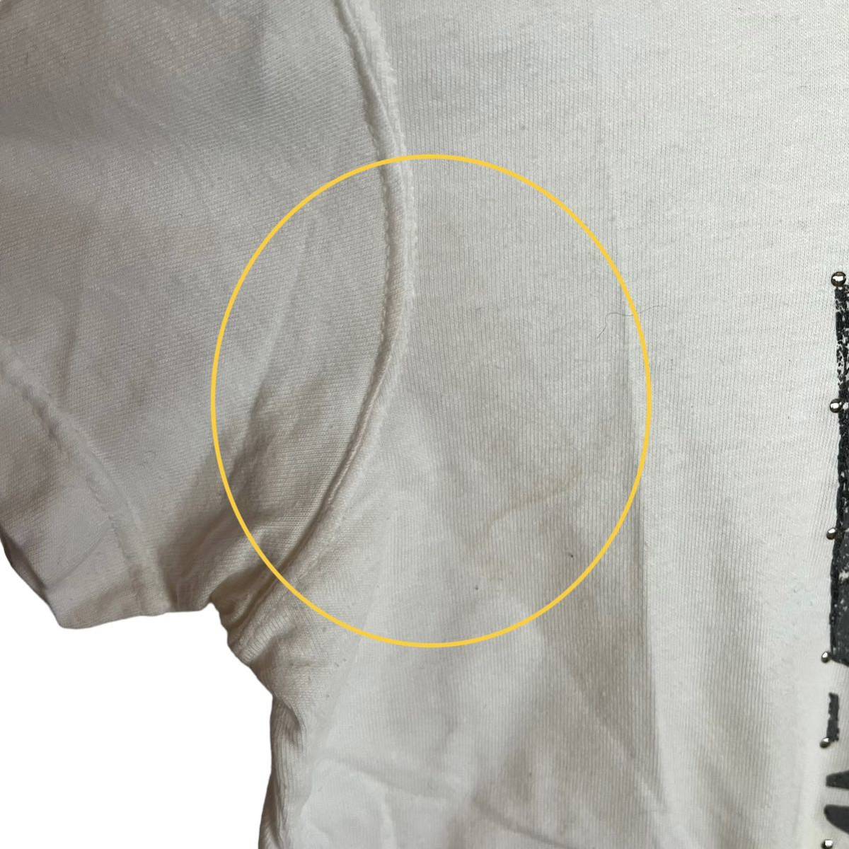ARMANI EXCHANGE アルマーニエクスチェンジ　半袖Tシャツ　プリントTシャツ　USA製　白　レディース　XSサイズ　【AY1293】_画像9