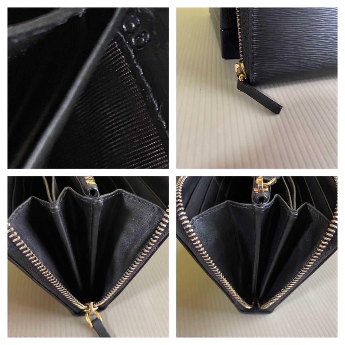 美品 1円 PRADA プラダ 長財布 ラウンドファスナー ウォレット ロゴ