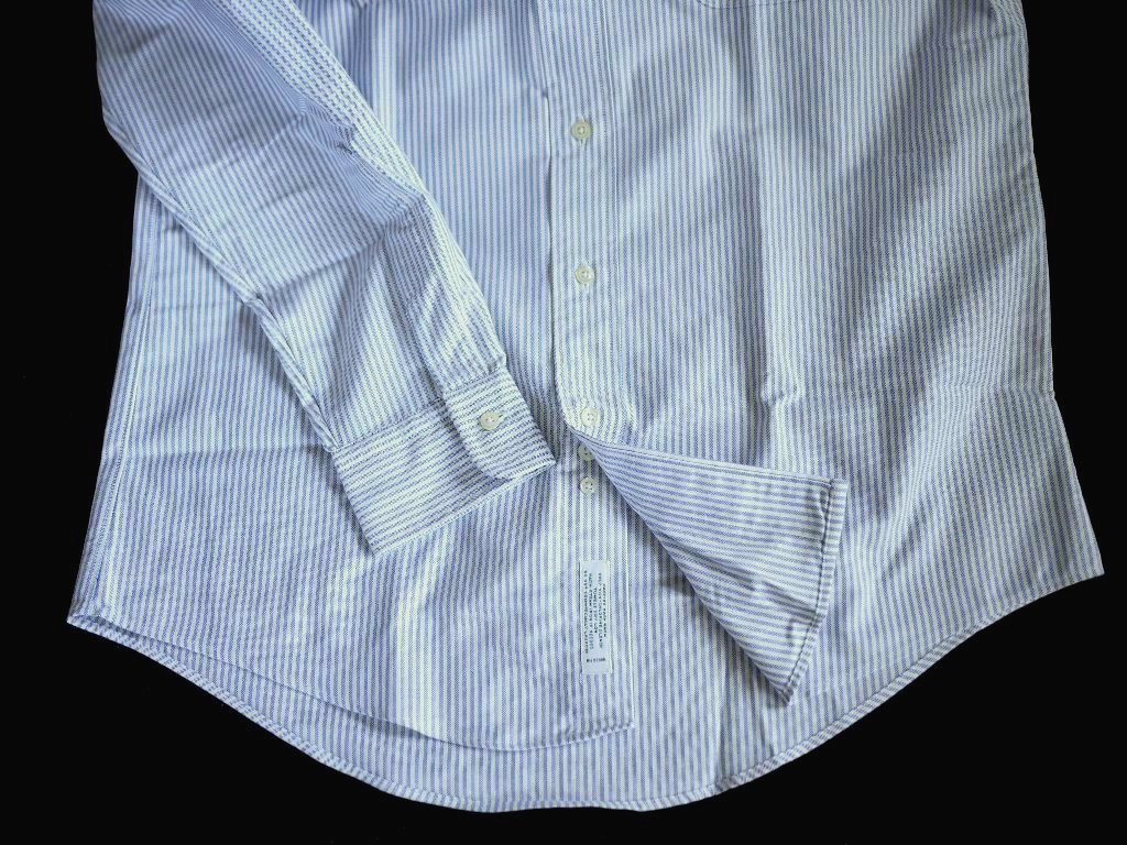 新品 [送料込] 14.5-33 旧モデル ブルックスブラザーズ REGENT オックスフォード 淡青 Stripe 長袖 ボタンダウンシャツ 米国製 ポケット有_共通の画像を使っています。