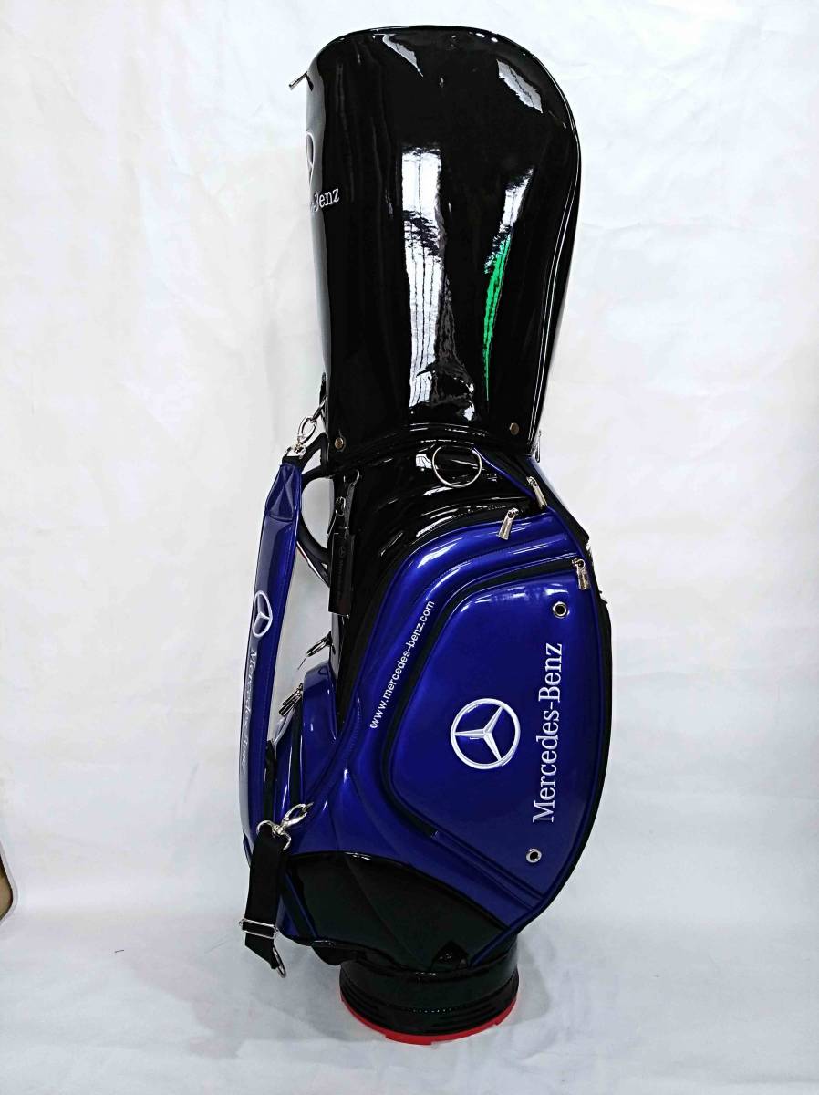  新款奔馳奔馳高爾夫球包立袋簡約運動員黑色黑色×藍色 原文: 新品 Benz　ベンツ ゴルフバッグ スタンドバッグ シンプルアスリート　ブラック　黒×青