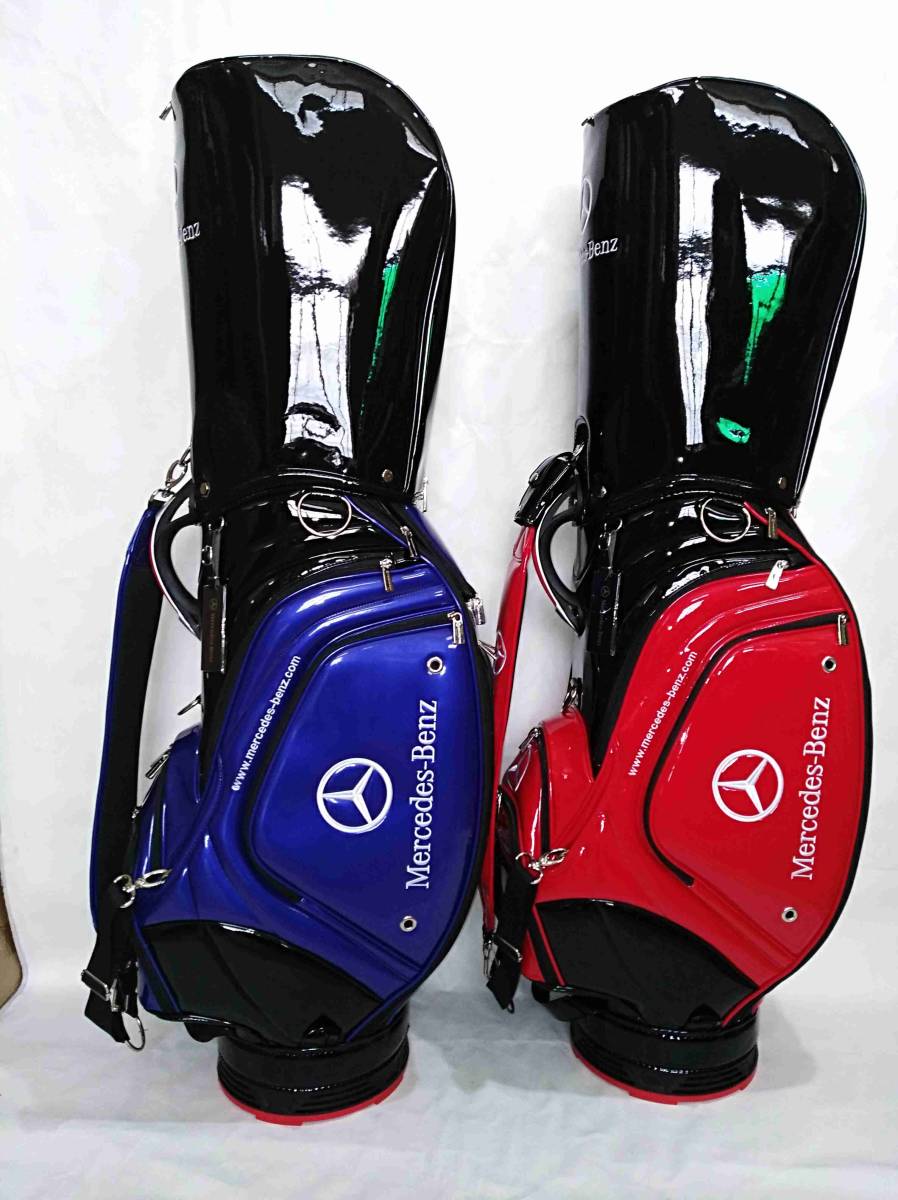  新款奔馳奔馳高爾夫球包立袋簡約運動員黑色黑色×藍色 原文: 新品 Benz　ベンツ ゴルフバッグ スタンドバッグ シンプルアスリート　ブラック　黒×青
