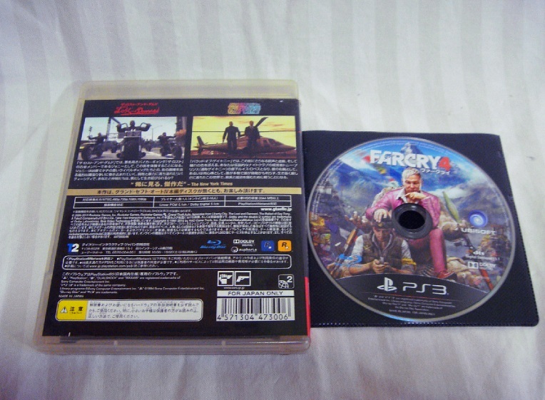 極レア！PS３ソフト2本まとめてセットお得な3本分●読込良好！●FARCRY4●グランドセフトオート　エピソード・フロム・リバティーシティ