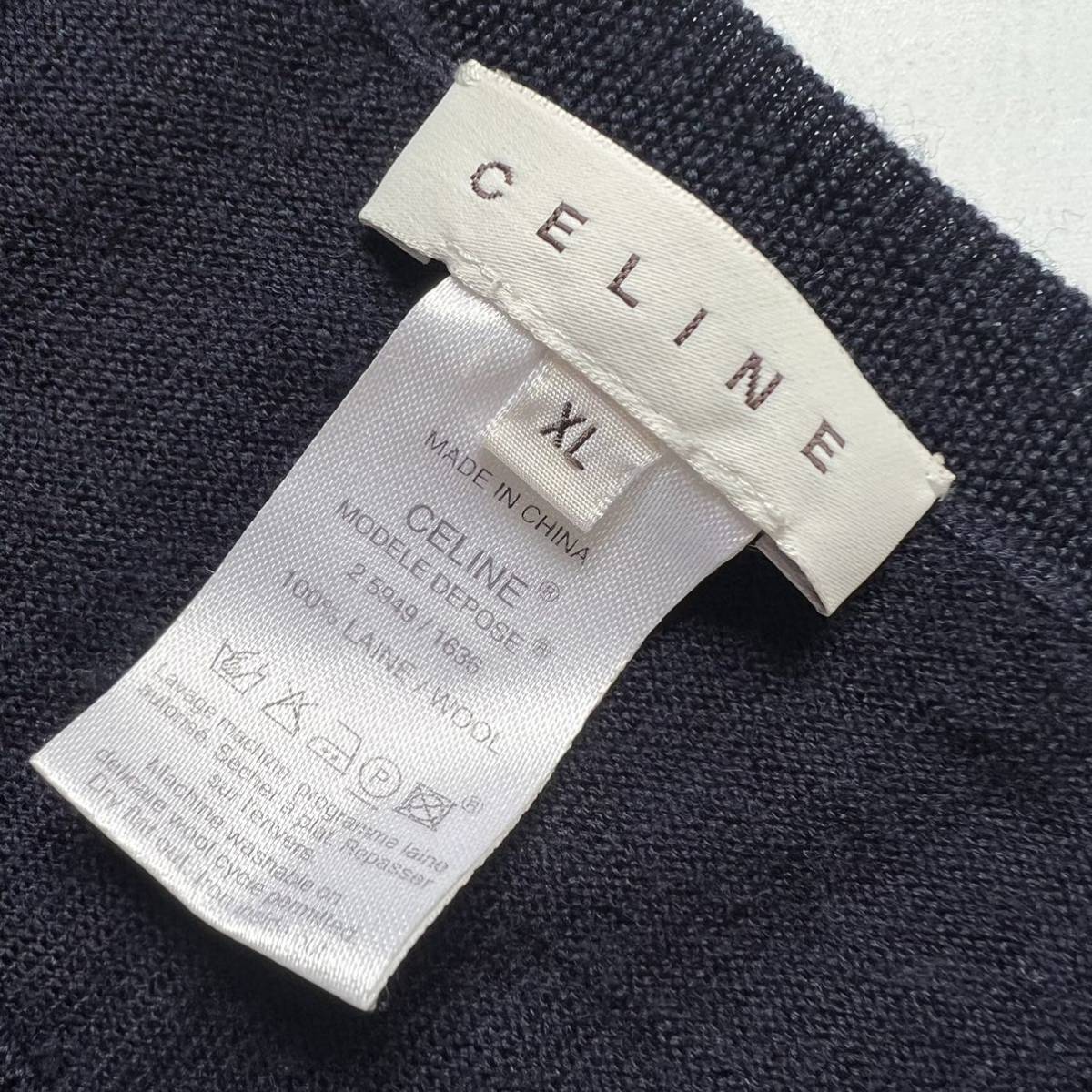 【送料無料】celine セリーヌ　マカダム刺繍　サマーニット　セーター　レディース　XL 半袖　トリオンフ