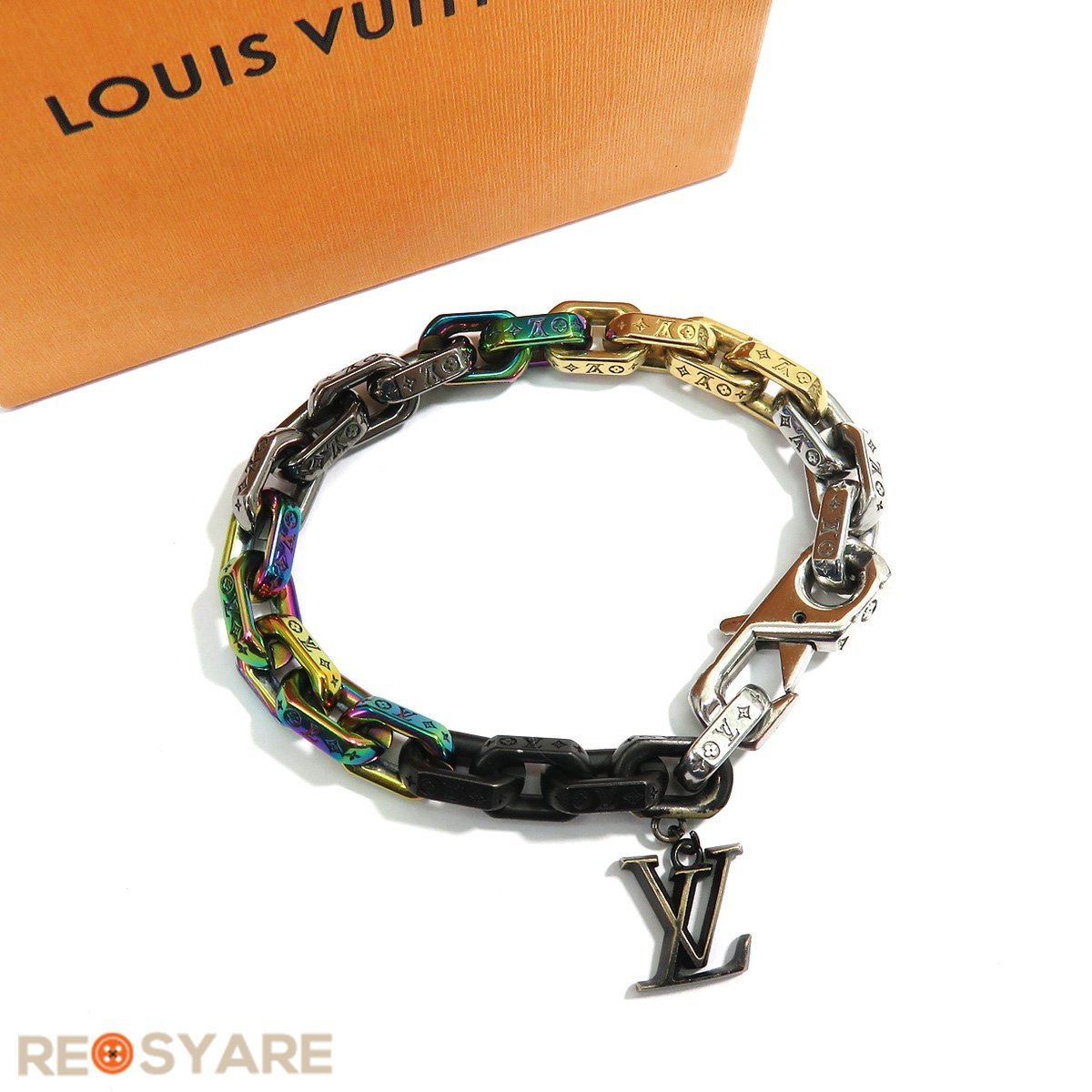 Louis Vuitton Vintage Multicolor Dice LV Charm Bracelet