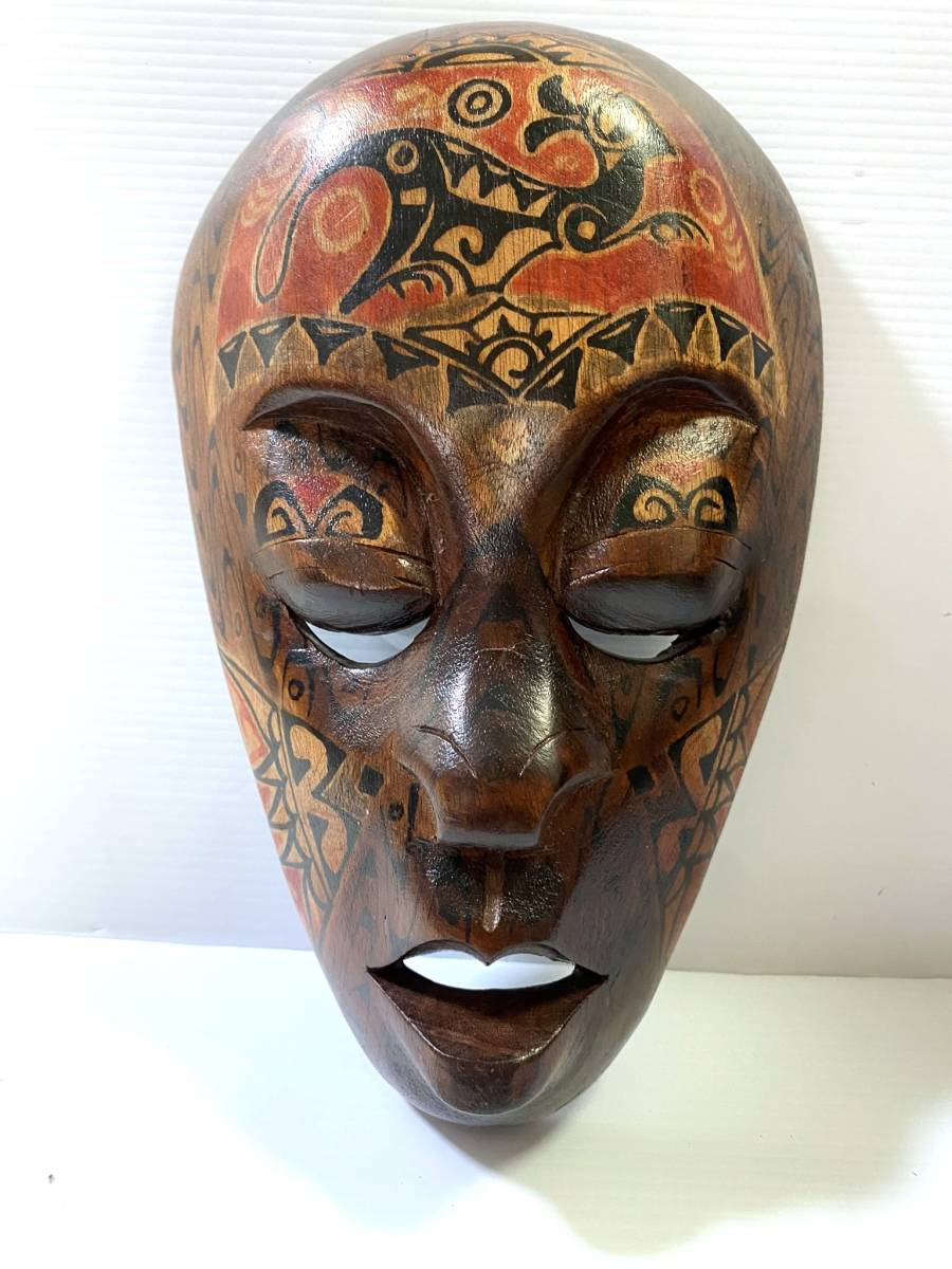 インドネシア バリ 民族面 木彫り お面 壁飾り エスニックインテリア