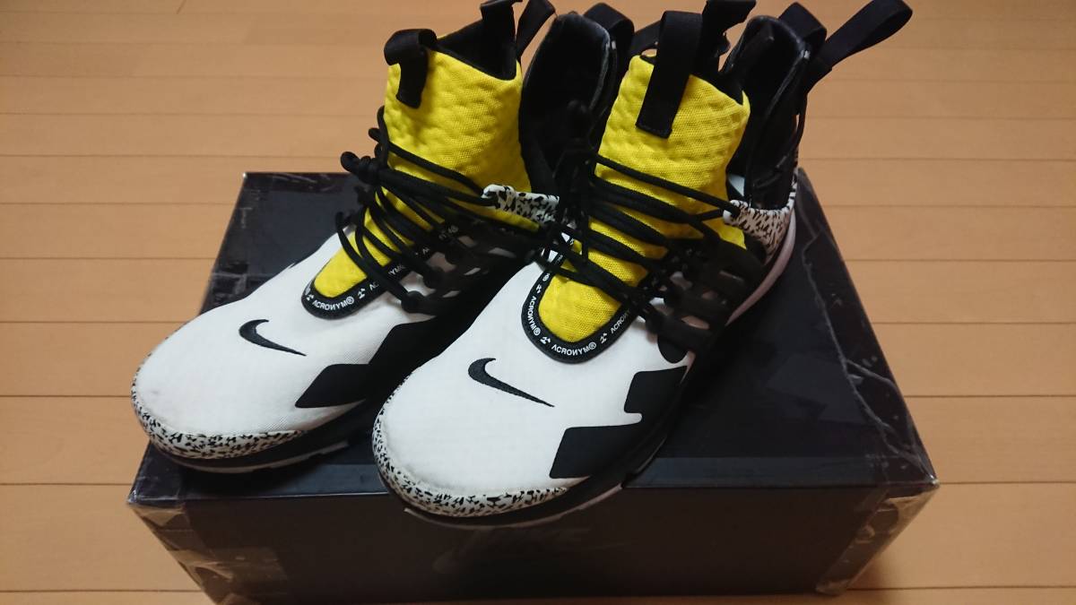 NIKE AIR PRESTO MID / ACRONYM エアプレストミッドアクロニウム 29cm イエロー 中古 箱付き_画像1