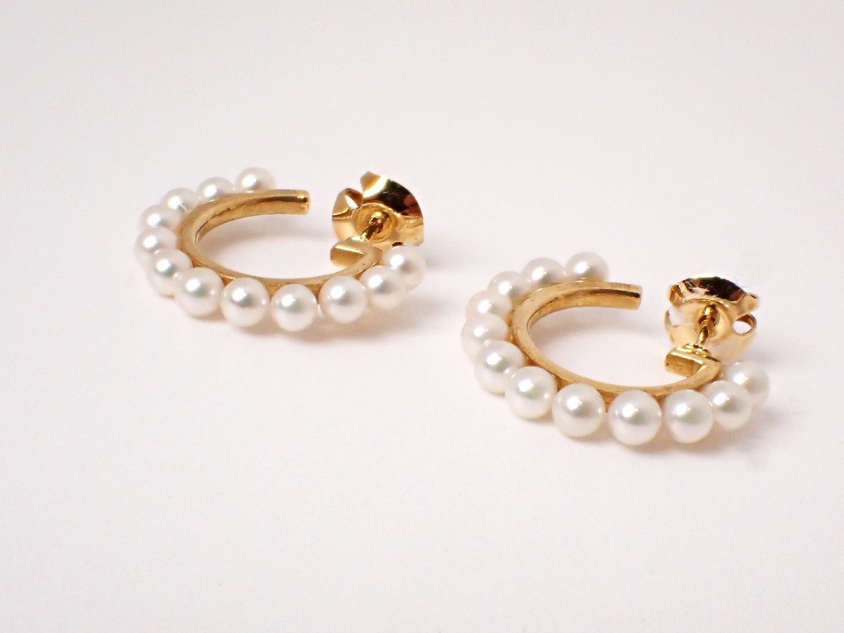 正規品 フープピアス MIKIMOTO(ミキモト) K18 レディース 3.8g ベビー