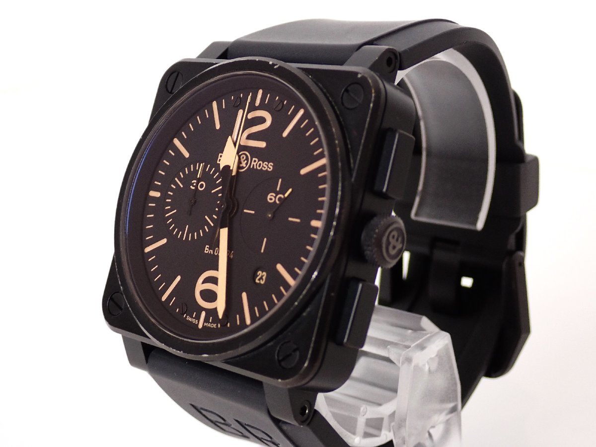 定価74万円超 美品 Bell&Ross ベル&ロス ヘリテージコレクション クロノ BR03-94 自動巻 メンズ 時計