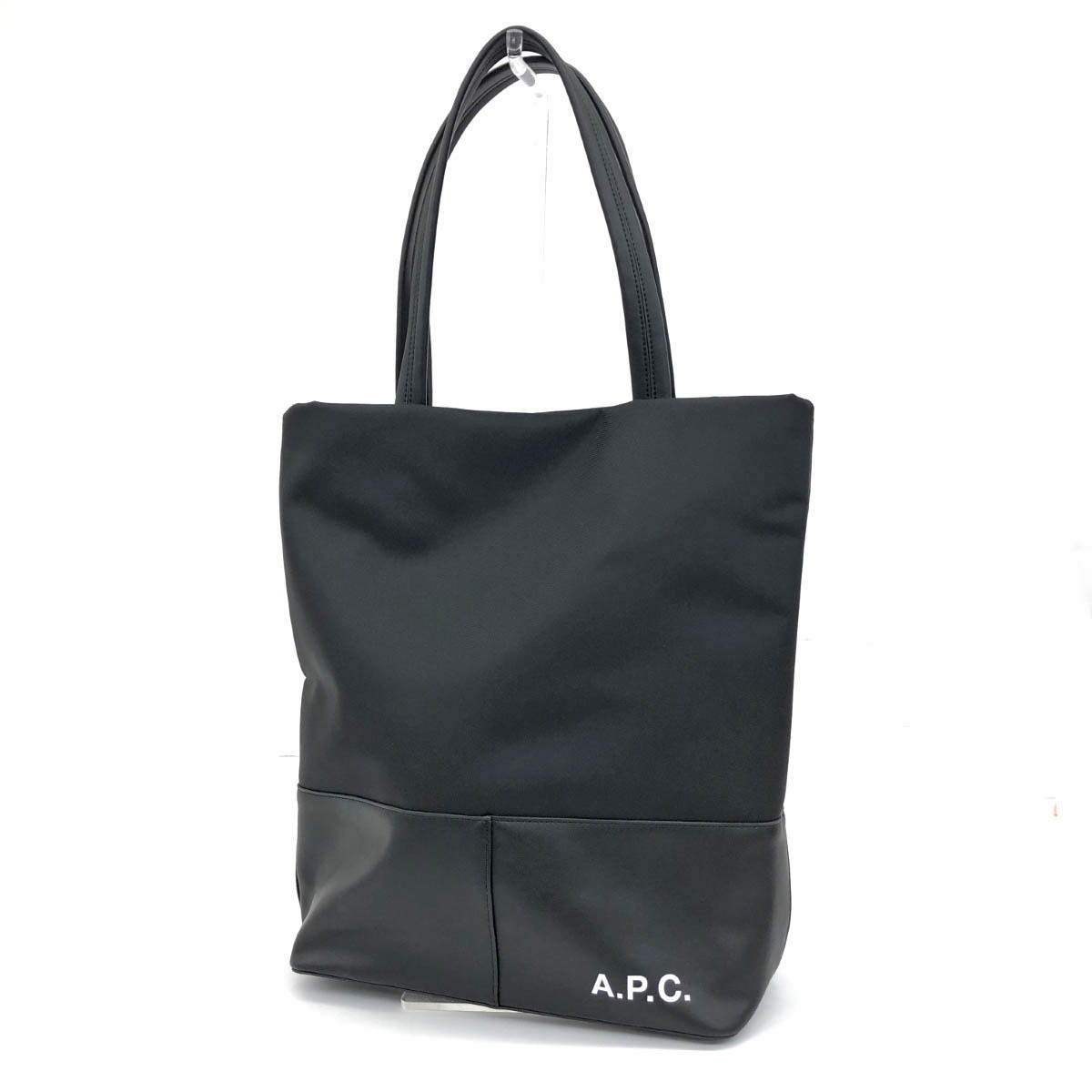 ◆A.P.C. アーペーセー トートバッグ◆ ブラック ナイロン×エコレザー ユニセックス bag 鞄　CAMDEN TOTE ロゴ