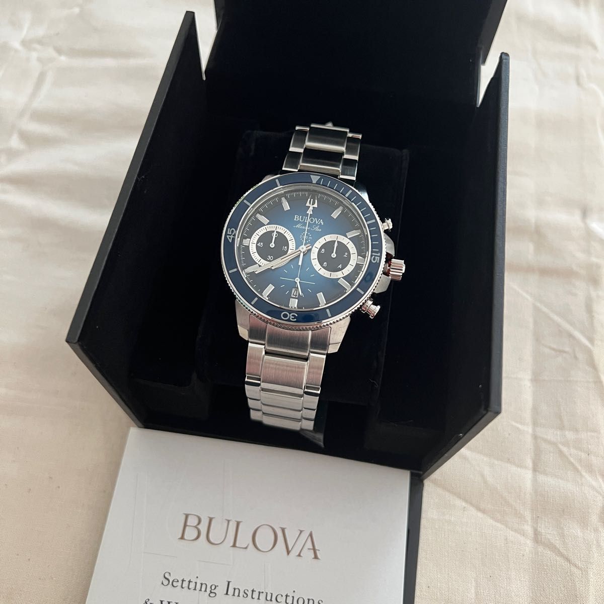 【新品】定価67100円 BULOVA ブローバ マリンスター クロノグラフ 腕時計 96B380