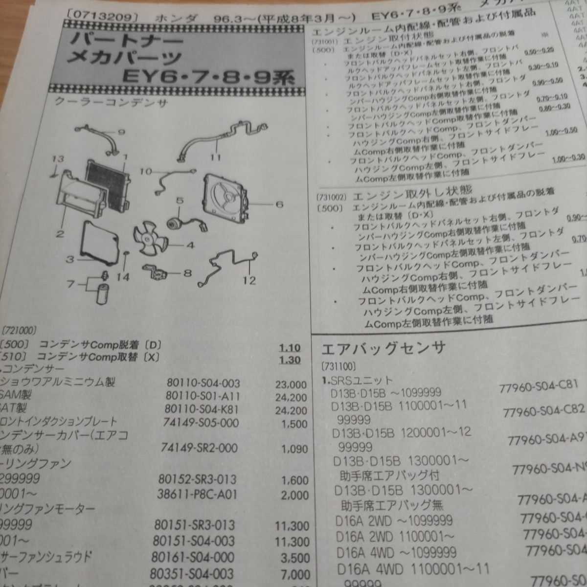 ■【パーツガイド】　ホンダ　パートナー　(ＥＹ６・７・８・９系)　H8.3～　２００４年版 【絶版・希少】_画像6