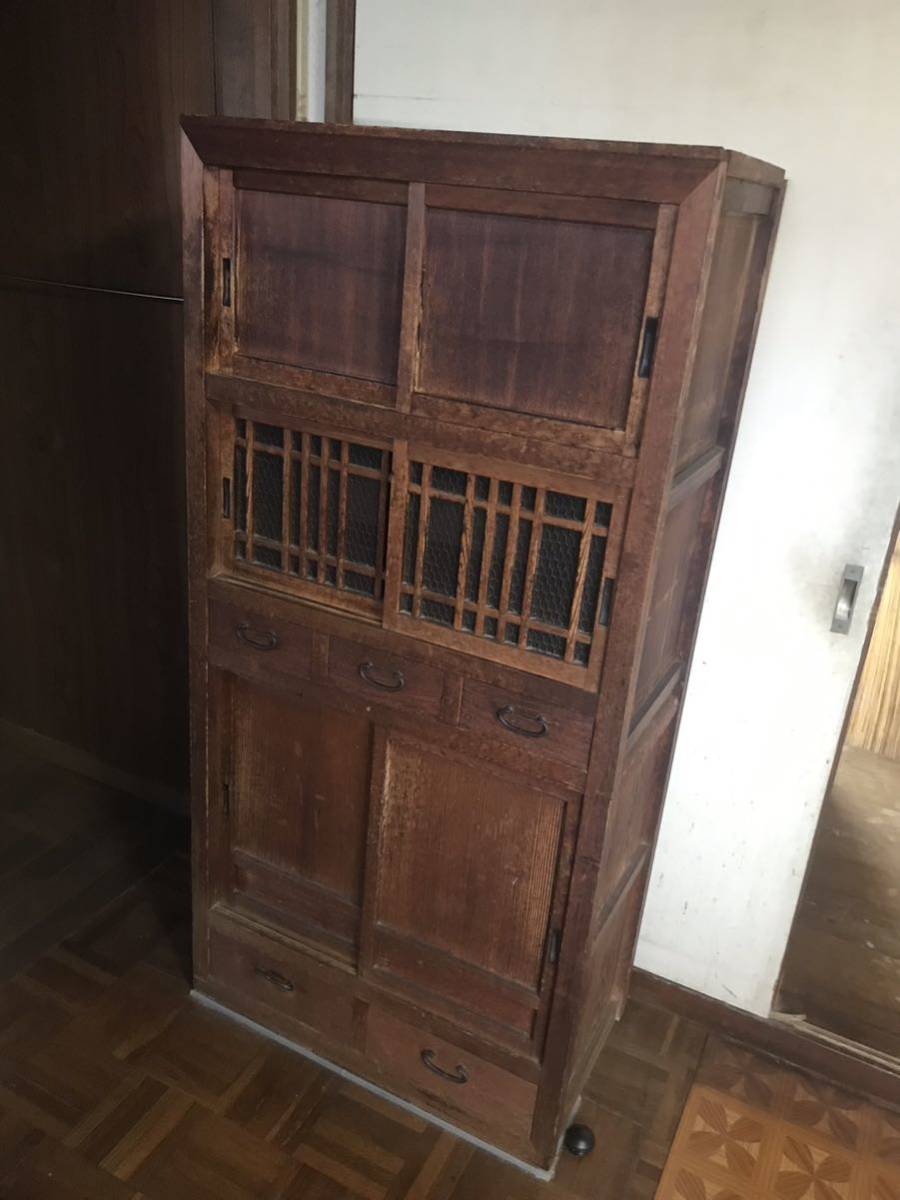 水屋 昭和 戦後間もない頃 食器棚 アンティーク 水屋箪笥 木製 昭和 水屋 昭和 戦後間もない頃 食器棚 アンティーク 水屋箪笥 木製 昭和